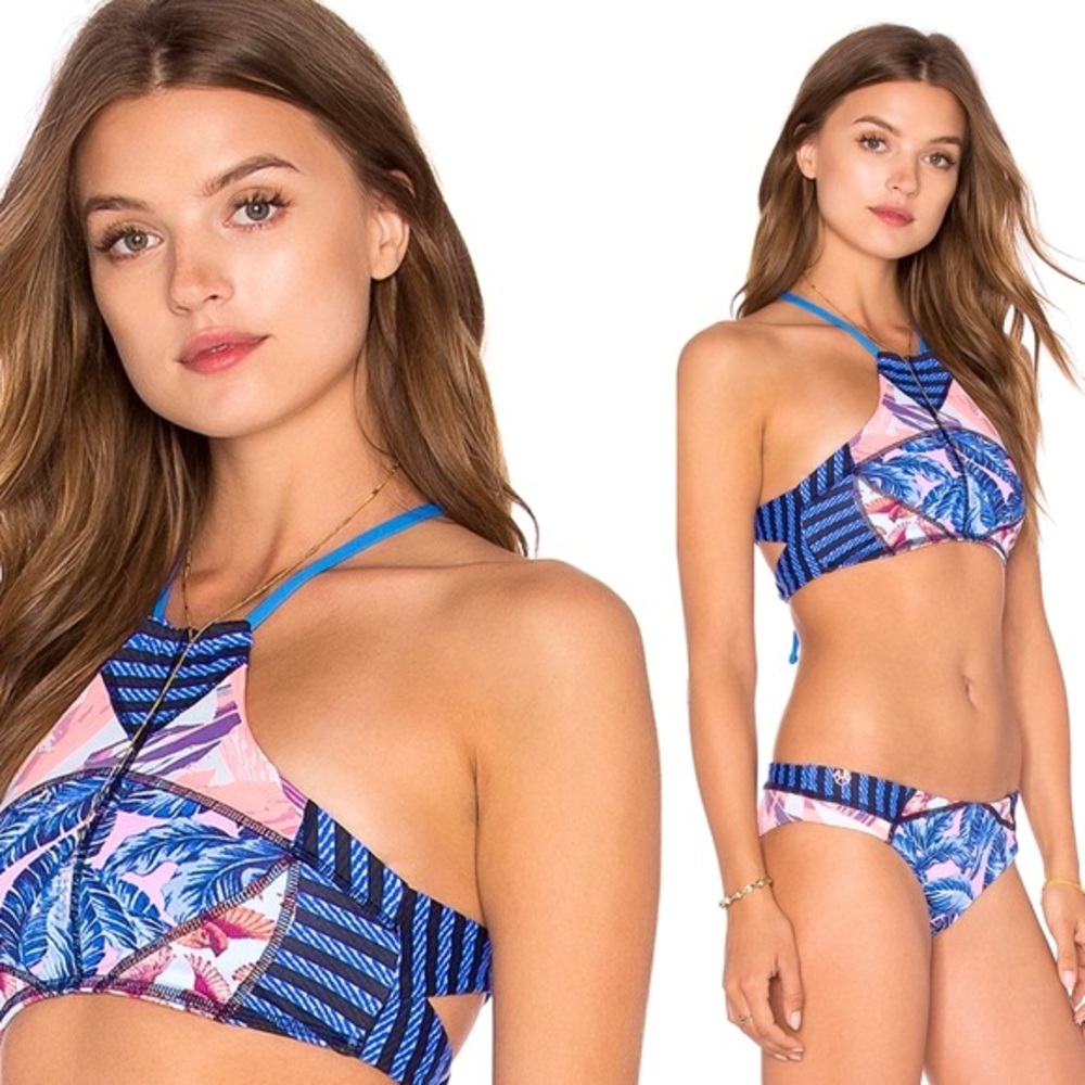 MAAJIx Revolve Boho Set - Van Gogh Mornings Corset Cheeky Cut Bikini - M/S - Picture 1 of 16